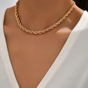 Colar De Corrente Minimalista Dourado ou Prata